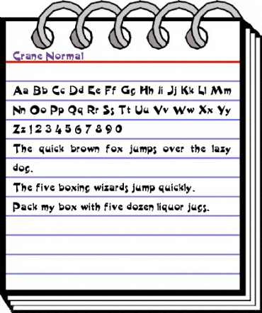 Crane Normal animated font preview Crane Normal animated font preview