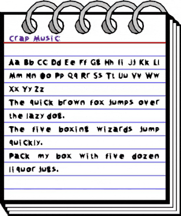 Crap Music Regular animated font preview Crap Music Regular animated font preview
