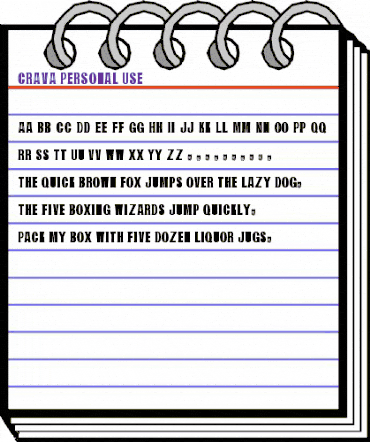 CRAVA Personal Use Regular animated font preview