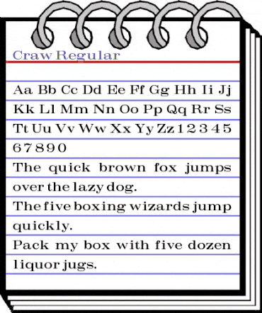 Craw Regular animated font preview