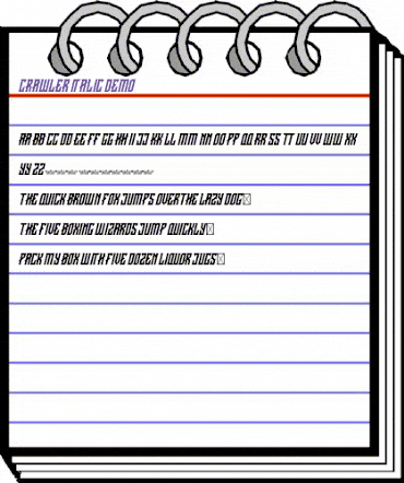 CRAWLER Italic Demo animated font preview