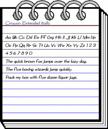 Crayon-Extended Italic animated font preview Crayon-Extended Italic animated font preview