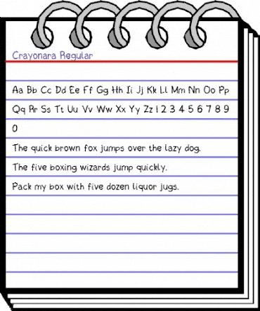 Crayonara Regular animated font preview