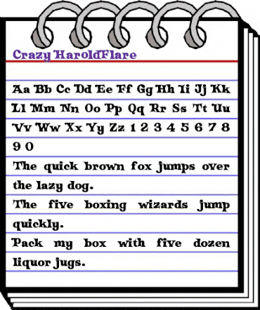 Crazy HaroldFlare Regular animated font preview
