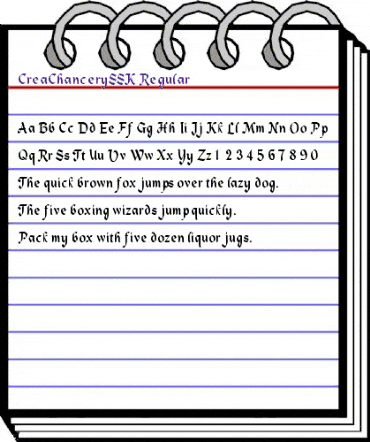 CreaChancerySSK Regular animated font preview