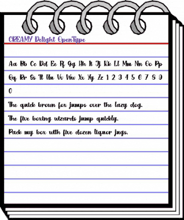 CREAMY Delight Regular animated font preview CREAMY Delight Regular animated font preview