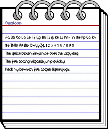 Creatoon Regular animated font preview