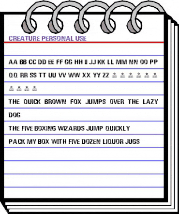 CREATURE Regular animated font preview