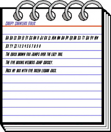 Creepy Crawlers Italic Italic animated font preview Creepy Crawlers Italic Italic animated font preview