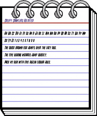 Creepy Crawlers Rotated Regular animated font preview Creepy Crawlers Rotated Regular animated font preview
