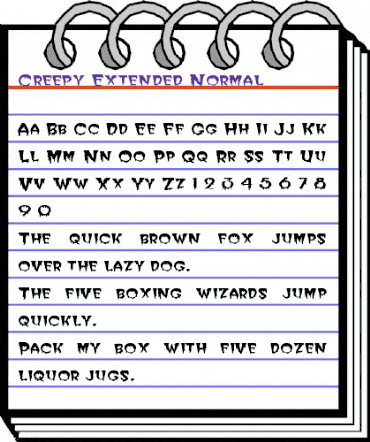 Creepy-Extended Normal animated font preview Creepy-Extended Normal animated font preview