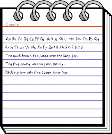 Creepy Regular animated font preview Creepy Regular animated font preview