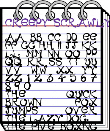 Creepy Scrawly Regular animated font preview Creepy Scrawly Regular animated font preview