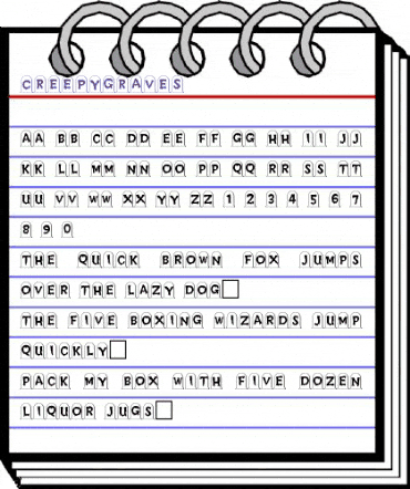 CreepyGraves Regular animated font preview