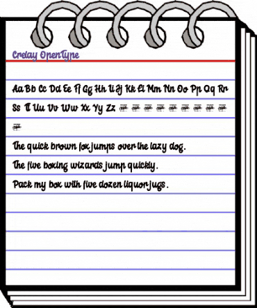 Crelay Regular animated font preview