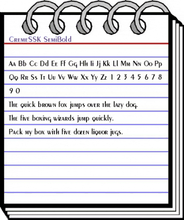 CremeSSK SemiBold animated font preview