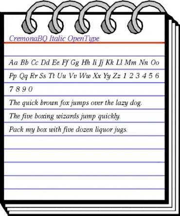 Cremona BQ Regular animated font preview Cremona BQ Regular animated font preview