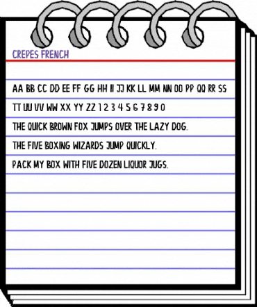 Crepes French Regular animated font preview