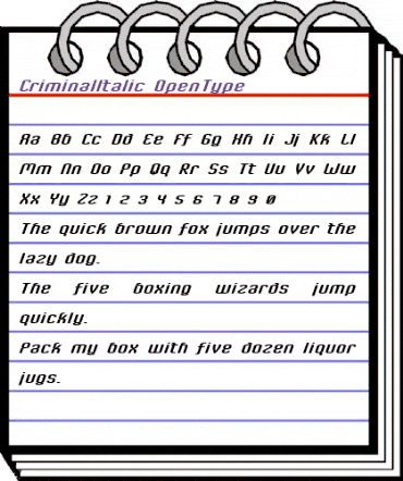 CriminalItalic Regular animated font preview CriminalItalic Regular animated font preview