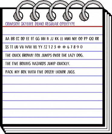 Crimson Skyline DEMO Regular animated font preview