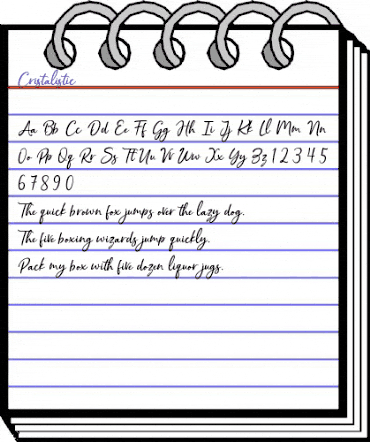 Cristalistic Script Regular animated font preview