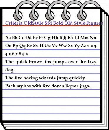 Criteria OldStyle SSi Bold Old Style Figures animated font preview