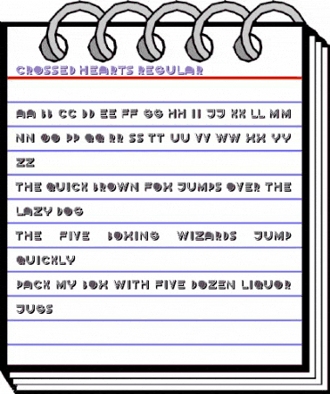 Crossed Hearts Regular animated font preview