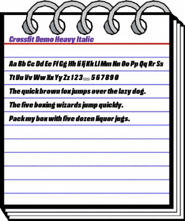 Crossfit Demo Heavy Italic animated font preview