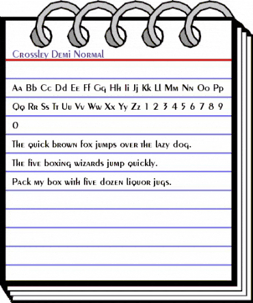 Crossley-Demi-Normal Regular animated font preview