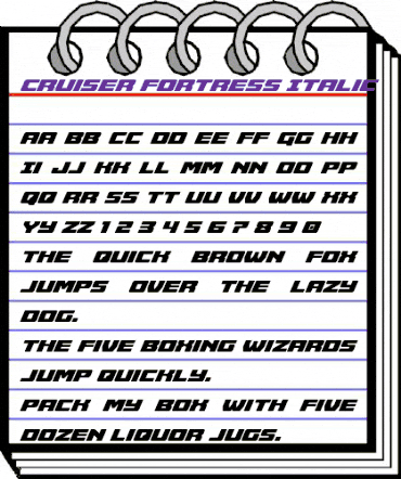 Cruiser Fortress Italic Italic animated font preview Cruiser Fortress Italic Italic animated font preview