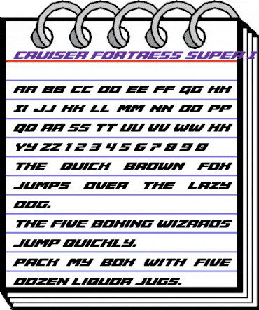 Cruiser Fortress Super-Italic Italic animated font preview