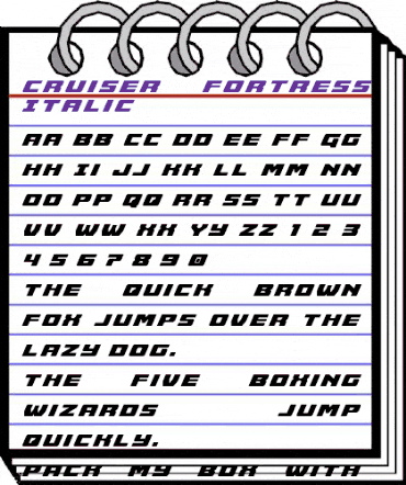 Cruiser Fortress Title Italic Italic animated font preview Cruiser Fortress Title Italic Italic animated font preview