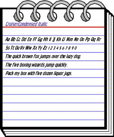 CruiserCondensed Italic animated font preview CruiserCondensed Italic animated font preview