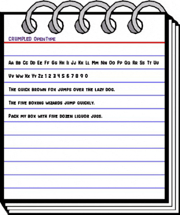 CRUMPLED Regular animated font preview