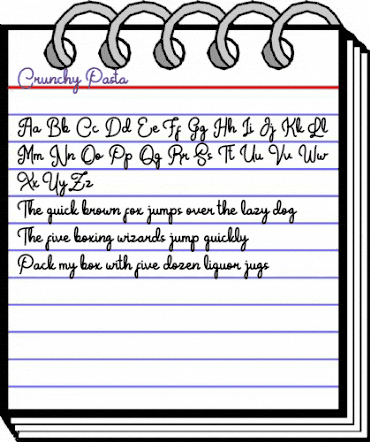 Crunchy Pasta Regular animated font preview