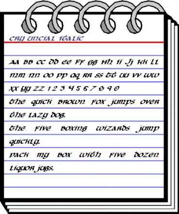 Cry Uncial Italic Italic animated font preview Cry Uncial Italic Italic animated font preview