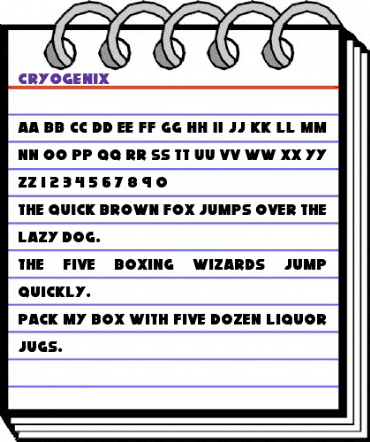 Cryogenix Regular animated font preview Cryogenix Regular animated font preview