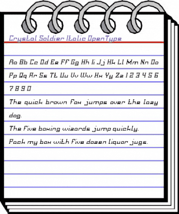 Crystal Soldier Italic animated font preview Crystal Soldier Italic animated font preview