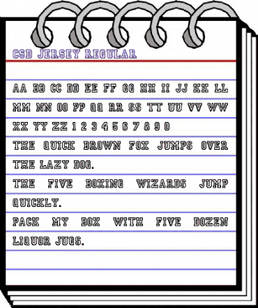 CSD Jersey Regular animated font preview