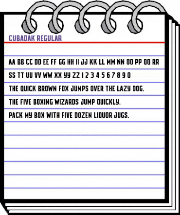 Cubadak Regular animated font preview