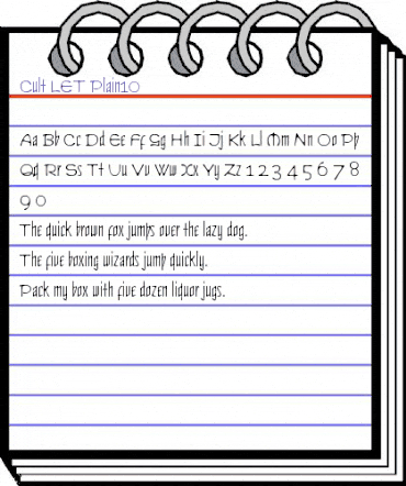 Cult LET Plain animated font preview Cult LET Plain animated font preview