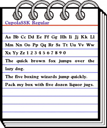CupolaSSK Regular animated font preview