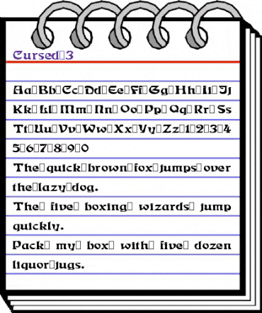 Cursed 3 Regular animated font preview