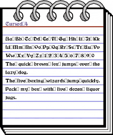 Cursed 4 Regular animated font preview