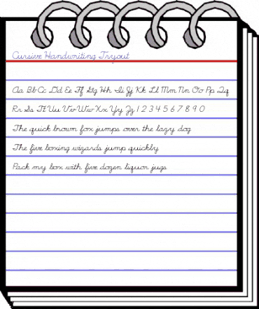 Cursive Handwriting Tryout Regular animated font preview