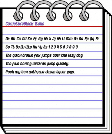 CurvatureBlack Italic Regular animated font preview