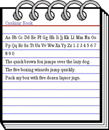 Cushing Book animated font preview Cushing Book animated font preview