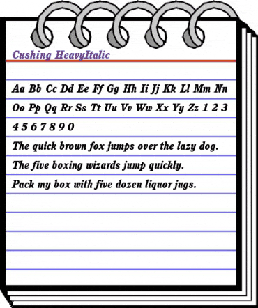 Cushing HeavyItalic animated font preview