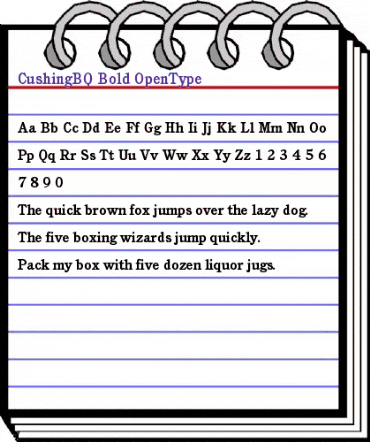 Cushing BQ Regular animated font preview