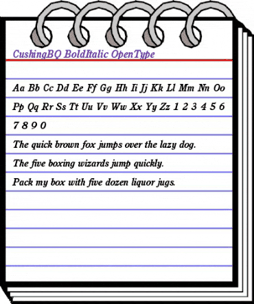 Cushing BQ Regular animated font preview